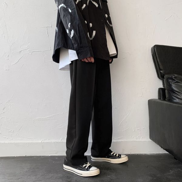 2021 style wide leg men's fashion solid color casual men streetwear drawstring pants mens trousers eab4, Black
2021 style wide leg men's fashion solid color casual men streetwear drawstring pants mens trousers eab4, Black