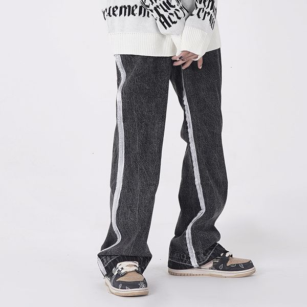 new 2021 harajuku hip-hop retro flared men washed side striped wide leg casual denim trousers oversize streetwear loose jeans pants gu6o, Blue
new 2021 harajuku hip-hop retro flared men washed side striped wide leg casual denim trousers oversize streetwear loose jeans pants gu6o, Blue