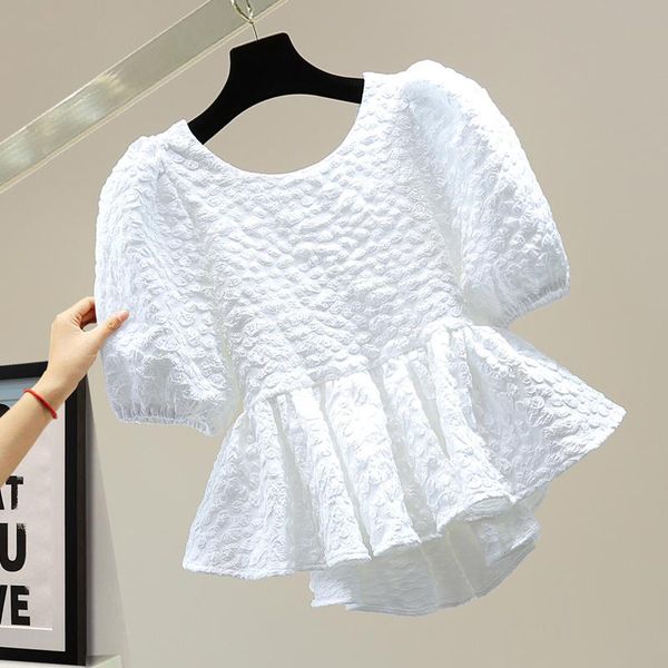 women's blouses & shirts backless bow lace-up doll shirt 2021 summer korean style embossed ruffled high-waist blouse fashion womens, White
women's blouses & shirts backless bow lace-up doll shirt 2021 summer korean style embossed ruffled high-waist blouse fashion womens, White