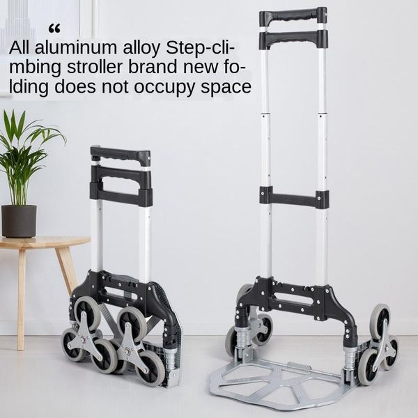 modern simple folding trolley carrying and climbing stairs three fold portable six wheel shopping frame aluminum alloy trolley
modern simple folding trolley carrying and climbing stairs three fold portable six wheel shopping frame aluminum alloy trolley