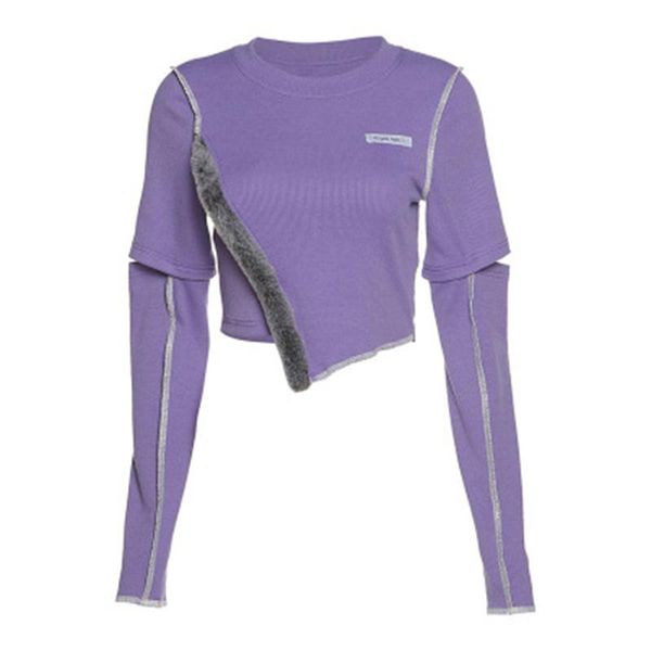 women slim outdoor running long sleeve round neck fashion splicing yoga irregular navel exposed t-shirt personalized fitness top, White;red
women slim outdoor running long sleeve round neck fashion splicing yoga irregular navel exposed t-shirt personalized fitness top, White;red