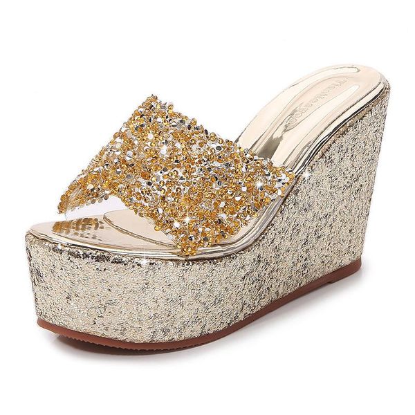 slippers fashion catwalk slope with casual women's single shoes fish mouth super high heel women sandals 2021 summer sequins, Black
slippers fashion catwalk slope with casual women's single shoes fish mouth super high heel women sandals 2021 summer sequins, Black