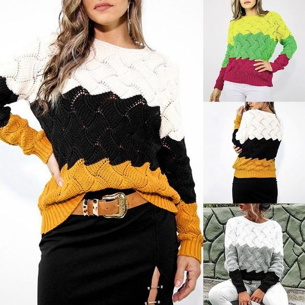 women's sweaters ladies stitching hollow pullover sweater round neck color matching fashion autumn winter, White;black
women's sweaters ladies stitching hollow pullover sweater round neck color matching fashion autumn winter, White;black