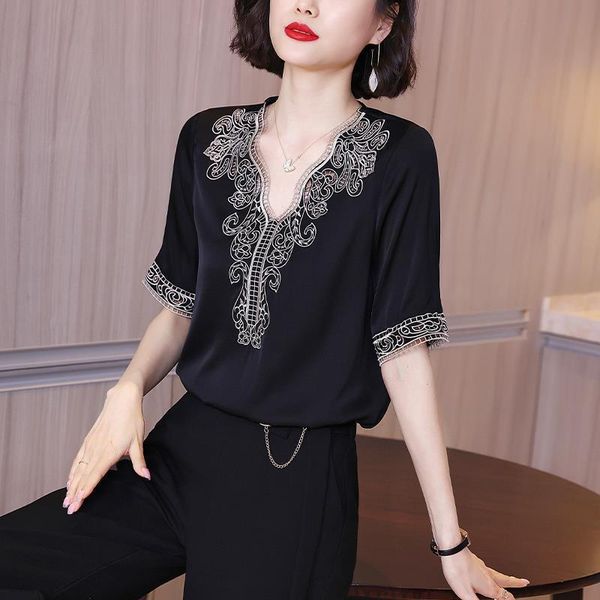 women's blouses & shirts short sleeve v-neck solid flower lace patchwork shirt femme summer 2021 blusas all-match women blouse button w, White
women's blouses & shirts short sleeve v-neck solid flower lace patchwork shirt femme summer 2021 blusas all-match women blouse button w, White