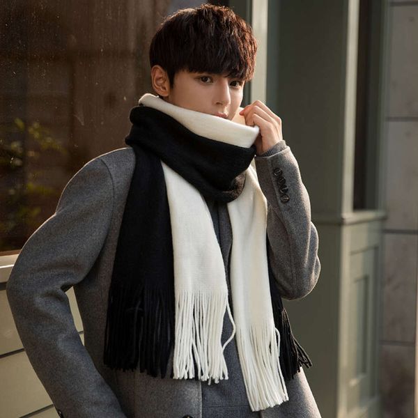 autumn and winter new korean cashmere imitation two color tassel men's scarf gift, Blue;black
autumn and winter new korean cashmere imitation two color tassel men's scarf gift, Blue;black