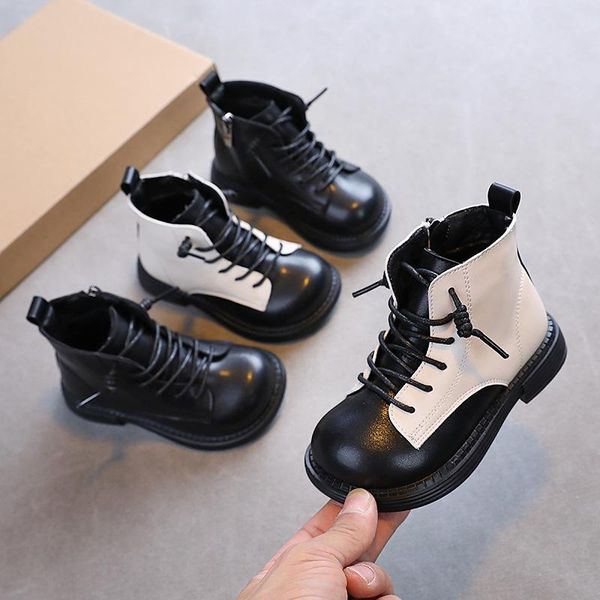 boots children big round-toe fashion black and white two-color stitching kids for girls baby boys school ankle boot, Black;grey
boots children big round-toe fashion black and white two-color stitching kids for girls baby boys school ankle boot, Black;grey