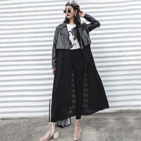 women's trench coats to gladself pu leather jackets for women long sleeve plus thick korean fashion female jacket 2021 autumn winter ov, Tan;black
women's trench coats to gladself pu leather jackets for women long sleeve plus thick korean fashion female jacket 2021 autumn winter ov, Tan;black
