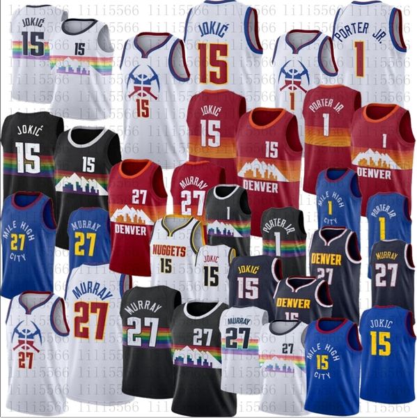 men basketball 15 jokic jersey jamal 27 murray 1 porter jr. city navy red blue white black shirt, Black;red
men basketball 15 jokic jersey jamal 27 murray 1 porter jr. city navy red blue white black shirt, Black;red