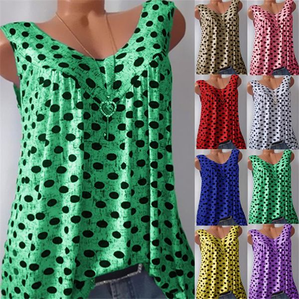 dot printed o neck women fashion sleeveless tunic blouse summer ruffled casual plus size vest shirt, White
dot printed o neck women fashion sleeveless tunic blouse summer ruffled casual plus size vest shirt, White