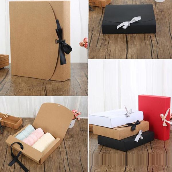 gift wrap white black paper box with ribbon large capacity kraft cardboard scarf clothing packaging
gift wrap white black paper box with ribbon large capacity kraft cardboard scarf clothing packaging