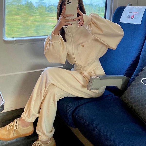 women's two piece pants fall women sets stand collar zipper hoodie solid loose cropped hoodies + high waist casual sports trouses sweat, White
women's two piece pants fall women sets stand collar zipper hoodie solid loose cropped hoodies + high waist casual sports trouses sweat, White