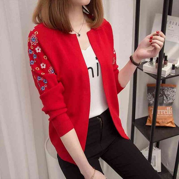 female knit cardigan embroidery flower women sweater slim korean version of the school all-match shawl, White;black
female knit cardigan embroidery flower women sweater slim korean version of the school all-match shawl, White;black