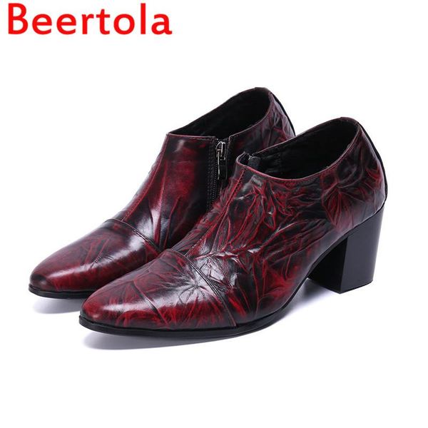 dress shoes brand beertola retro fashion men's genuine leather high heel side zipper men business style male man big size, Black
dress shoes brand beertola retro fashion men's genuine leather high heel side zipper men business style male man big size, Black