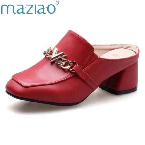 dress shoes maziao thick med heels women slippers square toe casual summer fashion ladies mules silk outside, Black
dress shoes maziao thick med heels women slippers square toe casual summer fashion ladies mules silk outside, Black