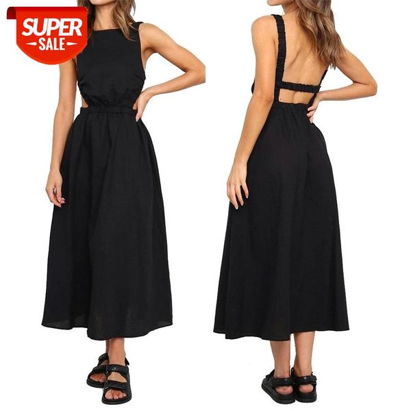 summer women dresses sleeveless backless o neck slim elastic waist long dress fashion solid hollow out design a-line dress #kx52, White;black
summer women dresses sleeveless backless o neck slim elastic waist long dress fashion solid hollow out design a-line dress #kx52, White;black