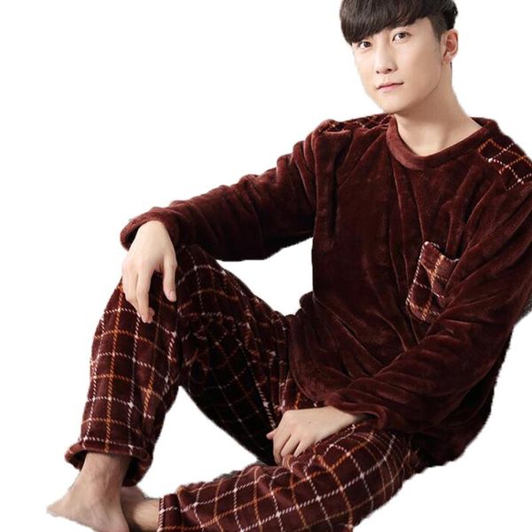 fall winter mens flannel pajama sets o-neck long sleeve warm coral fleece sleepwear two piece set male pyjamas pijama hombre, Black;brown
fall winter mens flannel pajama sets o-neck long sleeve warm coral fleece sleepwear two piece set male pyjamas pijama hombre, Black;brown