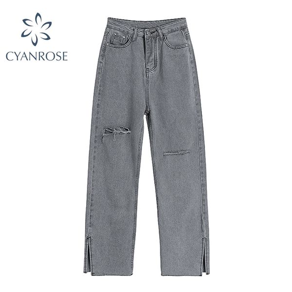 high waist grey ripped jeans women streetwear baggy harajuku wide leg female trousers vintage straight long pants 210708, Blue
high waist grey ripped jeans women streetwear baggy harajuku wide leg female trousers vintage straight long pants 210708, Blue