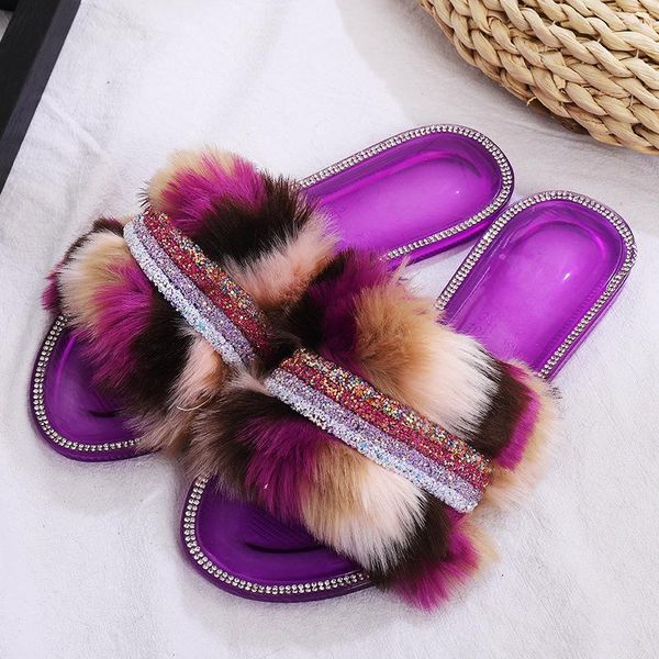 rainbow stripes rhinestone furry slides faux fur slippers women's summer flat shoes chanclas dames schoenen chausson femme, Black
rainbow stripes rhinestone furry slides faux fur slippers women's summer flat shoes chanclas dames schoenen chausson femme, Black