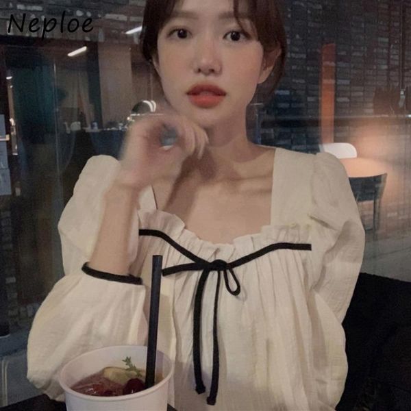 women's blouses & shirts neploe korea chic autumn ruffles square collar baby blusas mujer french bow women long puff sleeve ladies, White
women's blouses & shirts neploe korea chic autumn ruffles square collar baby blusas mujer french bow women long puff sleeve ladies, White