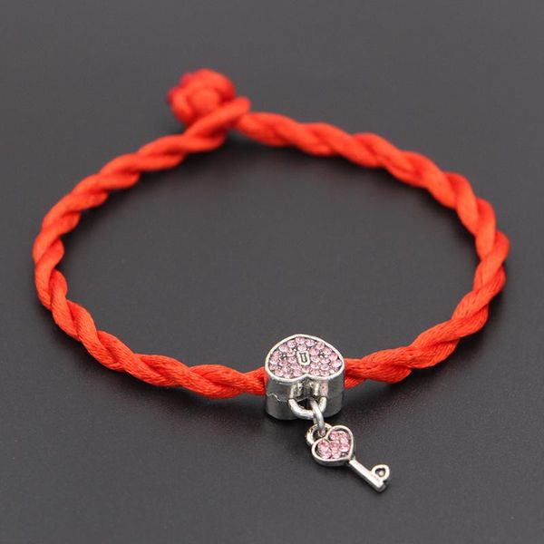 charm bracelets pink heart lock & key beads red thread string bracelet lucky rope handmade for women men fashion jewelry, Golden;silver
charm bracelets pink heart lock & key beads red thread string bracelet lucky rope handmade for women men fashion jewelry, Golden;silver