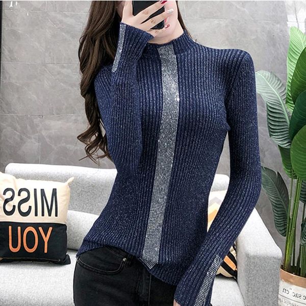 women's sweaters ljsxls bright silk half turtleneck knitted sweater women thicken korean autumn diamonds pullover winter warm female, White;black
women's sweaters ljsxls bright silk half turtleneck knitted sweater women thicken korean autumn diamonds pullover winter warm female, White;black