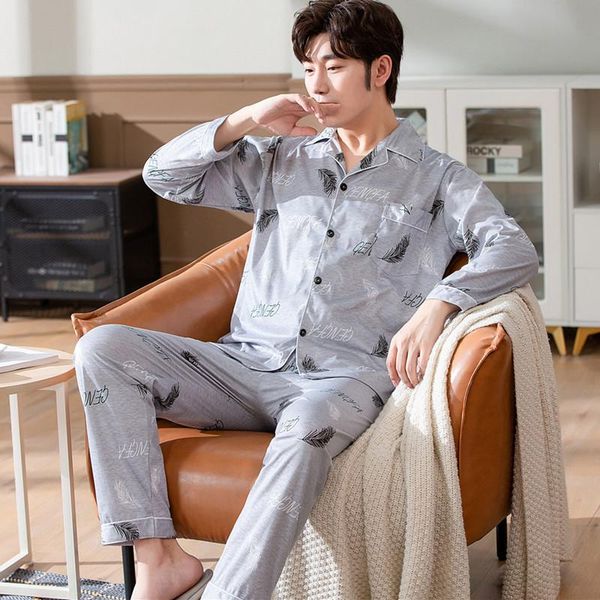 men's sleepwear 2021 style men 's pajamas set spring autumn warm cotton sets long sleeve + pant leisure wear cloth, Black;brown
men's sleepwear 2021 style men 's pajamas set spring autumn warm cotton sets long sleeve + pant leisure wear cloth, Black;brown