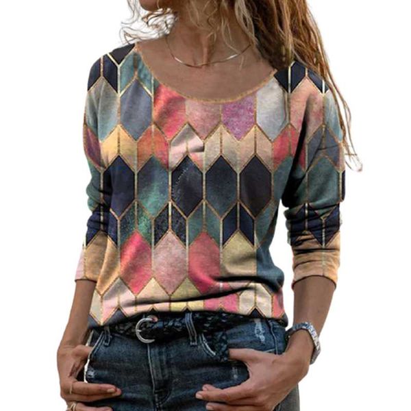 women's t-shirt geometric print long sleeve t-shirts women 3xl 4xl 5xl plus size vintage printed casual loose tshirt round neck streetw, White
women's t-shirt geometric print long sleeve t-shirts women 3xl 4xl 5xl plus size vintage printed casual loose tshirt round neck streetw, White