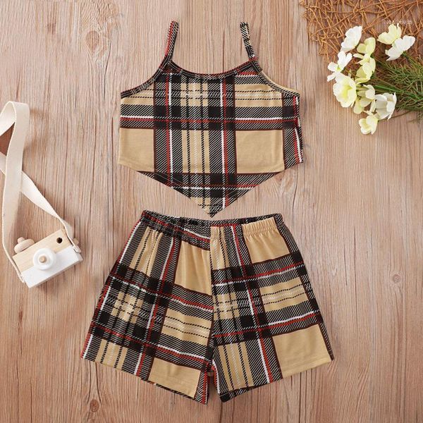 clothing sets 2021 summer children casual strap plaid bodycon shorts 2pcs girl boys clothes11, White
clothing sets 2021 summer children casual strap plaid bodycon shorts 2pcs girl boys clothes11, White