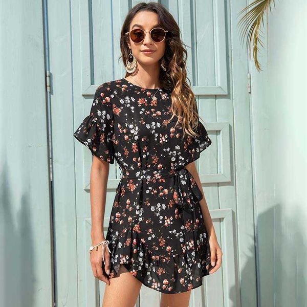 summer o neck ruffle patchwork floral print bandage dress women casual loose high waist above knee streetwear mini dresses 210608, Black;gray
summer o neck ruffle patchwork floral print bandage dress women casual loose high waist above knee streetwear mini dresses 210608, Black;gray