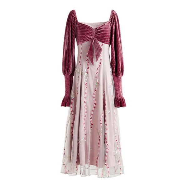 casual dresses vsue lavender velvet stamping patchwork embroidery mesh dress v neck long sleeve midi evening party d2161, Black;gray
casual dresses vsue lavender velvet stamping patchwork embroidery mesh dress v neck long sleeve midi evening party d2161, Black;gray