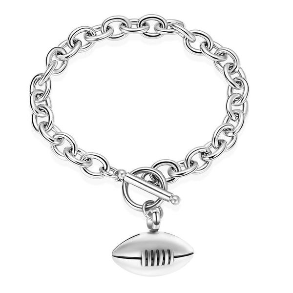 link, chain american football cremation jewelry urn bracelet for ashes stainless steel rugby keepsake memorial, Black
link, chain american football cremation jewelry urn bracelet for ashes stainless steel rugby keepsake memorial, Black