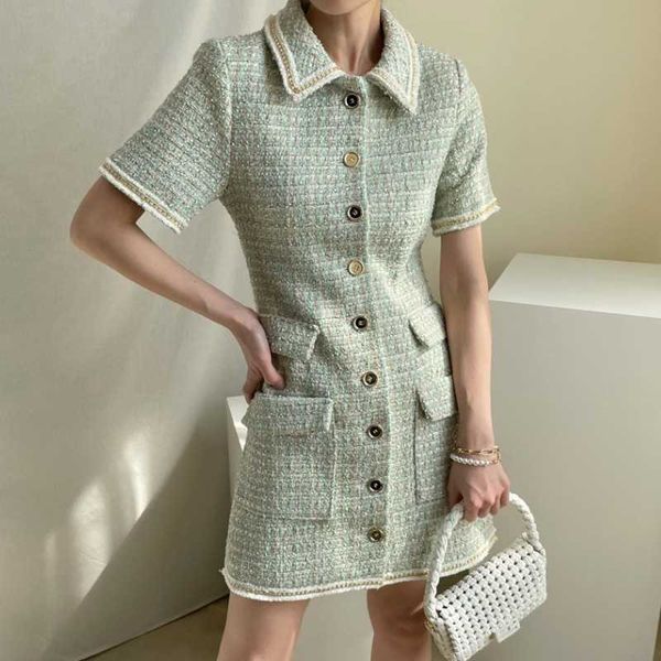 retro plaid tweed dress runway women short sleeve single-breasted casual bodycon slim dresses vestidos 210526, Black;gray
retro plaid tweed dress runway women short sleeve single-breasted casual bodycon slim dresses vestidos 210526, Black;gray