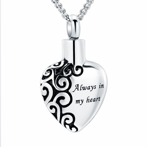 pendant necklaces ijd2472 product 'always in my heart' memorial ash keepsake cremation jewelry vintage urn necklace women charms, Silver
pendant necklaces ijd2472 product 'always in my heart' memorial ash keepsake cremation jewelry vintage urn necklace women charms, Silver