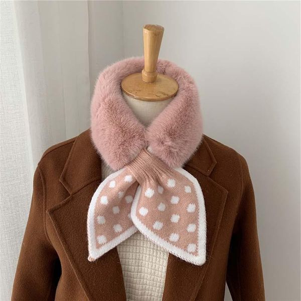 Female Small Neckerchief Plush Knitted Scarf Dot Printed Cross Faux Fur Neck Collar Scarves Fashion Ladies Scarf, Blue;gray
Female Small Neckerchief Plush Knitted Scarf Dot Printed Cross Faux Fur Neck Collar Scarves Fashion Ladies Scarf, Blue;gray