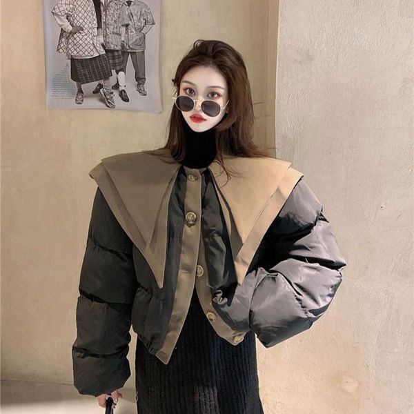 light luxurydouble girl's 2020 versatile winter feeling color layer contrast baby collar bread thickened jacket + knitted dress brand, Black
light luxurydouble girl's 2020 versatile winter feeling color layer contrast baby collar bread thickened jacket + knitted dress brand, Black