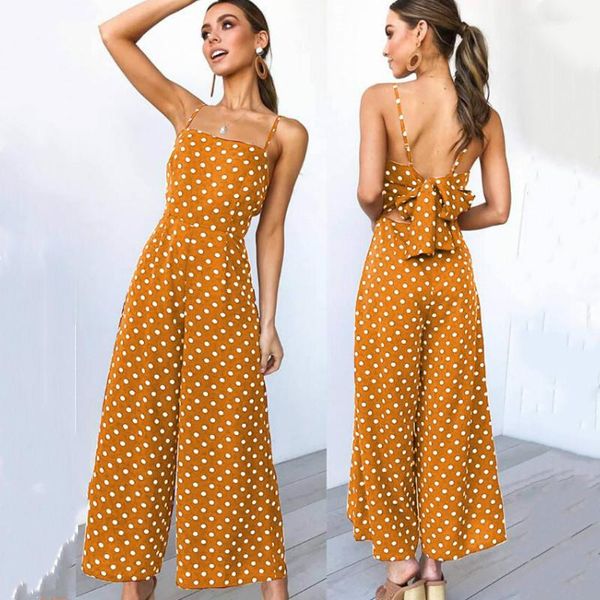 women's jumpsuits & rompers elegant for women sleeveless polka dots loose trousers wide leg pants backless bow leotard overalls, Black;white
women's jumpsuits & rompers elegant for women sleeveless polka dots loose trousers wide leg pants backless bow leotard overalls, Black;white