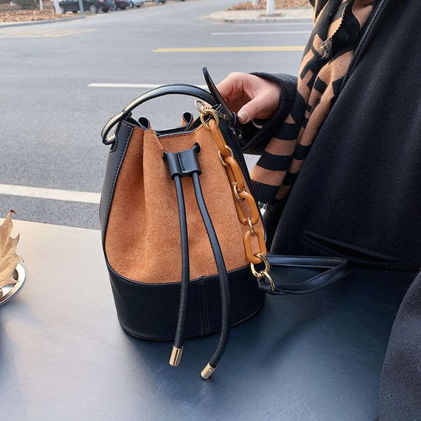 women's net red frosted suede 2020 new fashion color contrast bucket one shoulder bag
women's net red frosted suede 2020 new fashion color contrast bucket one shoulder bag