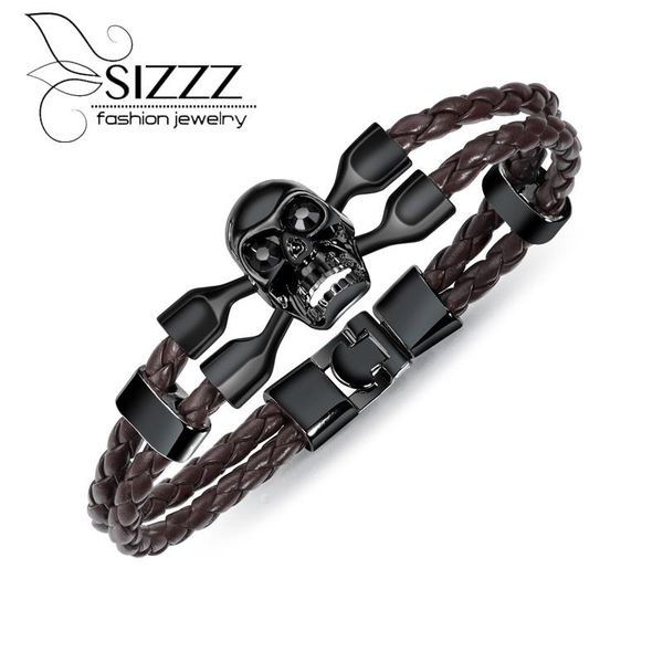 charm bracelets 2021 20cm long vintage fashion personalized braided skeleton black/brown/white bracelet for men, Golden;silver
charm bracelets 2021 20cm long vintage fashion personalized braided skeleton black/brown/white bracelet for men, Golden;silver
