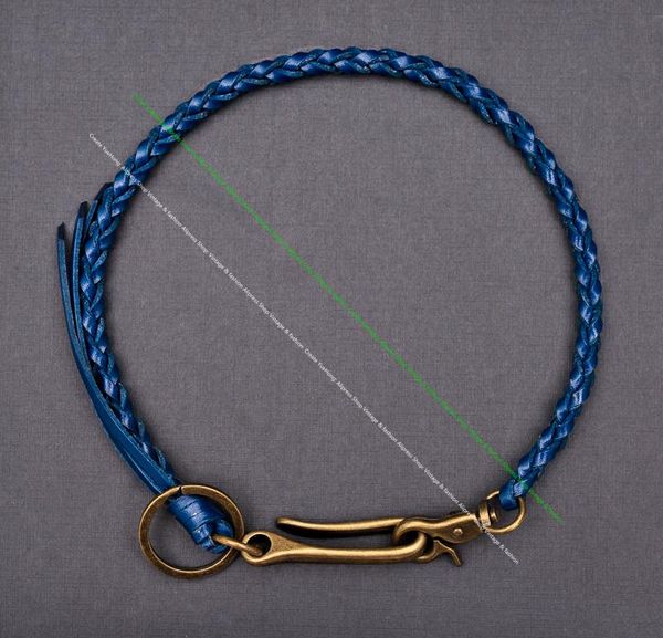 keychains 20" blue veg full grain leather handmade strong braided trucker keyring jeans wallet chain key holder with brass u hook, Silver
keychains 20" blue veg full grain leather handmade strong braided trucker keyring jeans wallet chain key holder with brass u hook, Silver