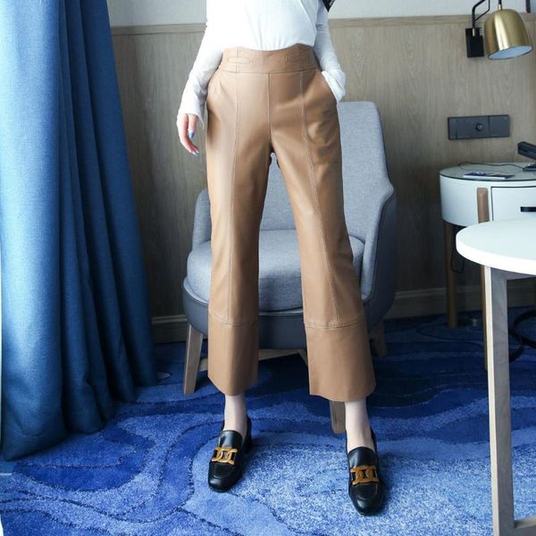 women's pants & capris leather real autumn winter sheep high waist wide leg pure casual fashion, Black;white
women's pants & capris leather real autumn winter sheep high waist wide leg pure casual fashion, Black;white