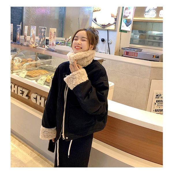 women's down & parkas cotton padded medium length 2021 winter korean loose bread suit small jacket lapel cashmere, Black
women's down & parkas cotton padded medium length 2021 winter korean loose bread suit small jacket lapel cashmere, Black