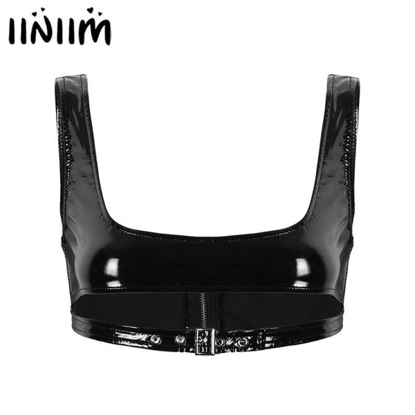 iiniim womens leather moto clubwear latex homme clubwear lingerie cut out buckled front crop tank, White
iiniim womens leather moto clubwear latex homme clubwear lingerie cut out buckled front crop tank, White