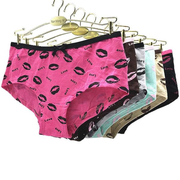 6pcs/lot lip print panties love print women underwear cotton breathable lady briefs mid-rise bow underpants 40, Black;pink
6pcs/lot lip print panties love print women underwear cotton breathable lady briefs mid-rise bow underpants 40, Black;pink
