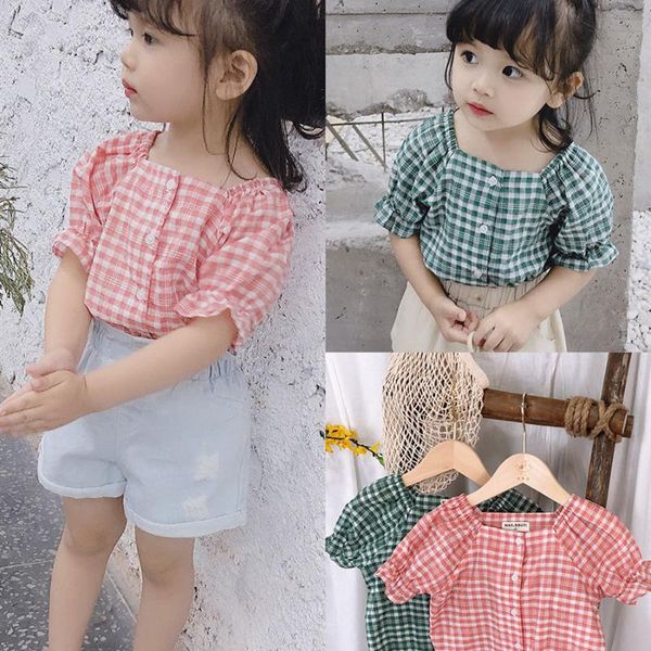 shirts children shirt 2021 girls short sleeve kids clothing baby girl casual plaid, White;black
shirts children shirt 2021 girls short sleeve kids clothing baby girl casual plaid, White;black
