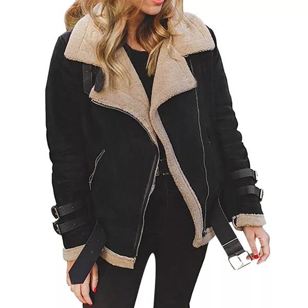 winter new faux fur motorcycle jacket women lapel suede warm thick casual coat ladies plush lining black plus size bomber jacket 201207
winter new faux fur motorcycle jacket women lapel suede warm thick casual coat ladies plush lining black plus size bomber jacket 201207