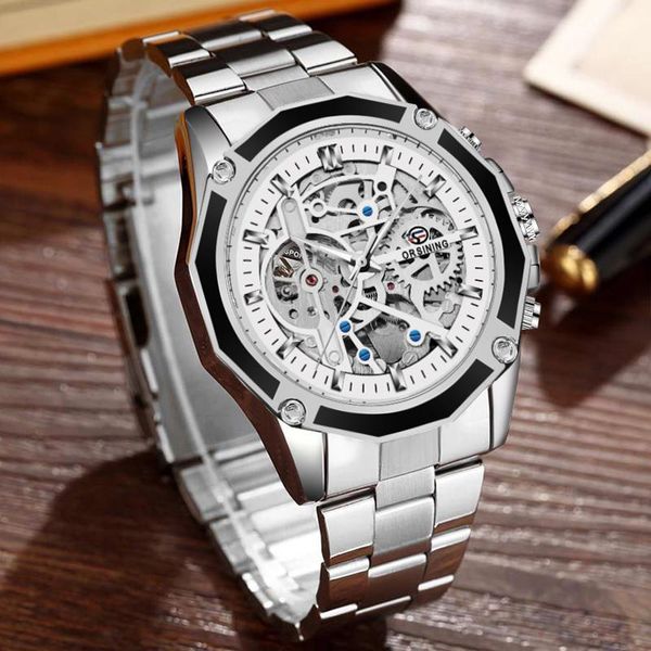 wristwatches forsining automatic mechanical men wristwatch military sport male clock steel skeleton waterproof man watch, Slivery;brown
wristwatches forsining automatic mechanical men wristwatch military sport male clock steel skeleton waterproof man watch, Slivery;brown