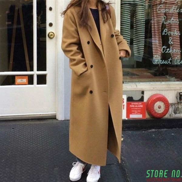 women's wool & blends retro loose double-breasted women long overcoats winter warm full sleeve notched collar female woolen coats 2021, Black
women's wool & blends retro loose double-breasted women long overcoats winter warm full sleeve notched collar female woolen coats 2021, Black