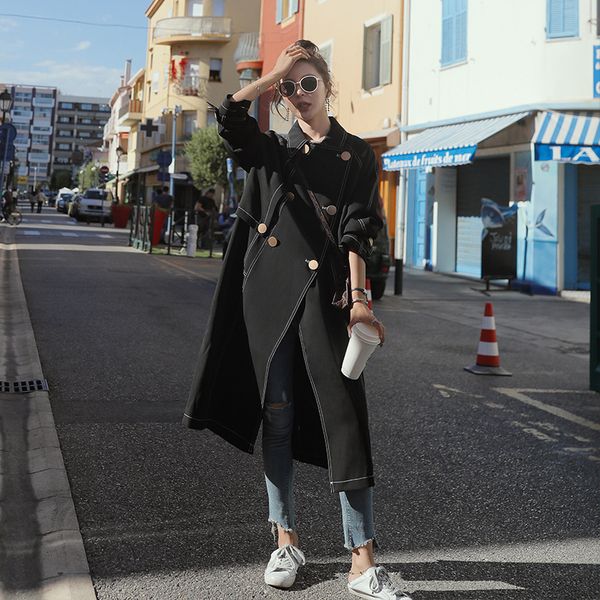 new arrival loose personality solid trench fashion cute elegant vintage temperament long jacket 0fay, Black;brown
new arrival loose personality solid trench fashion cute elegant vintage temperament long jacket 0fay, Black;brown