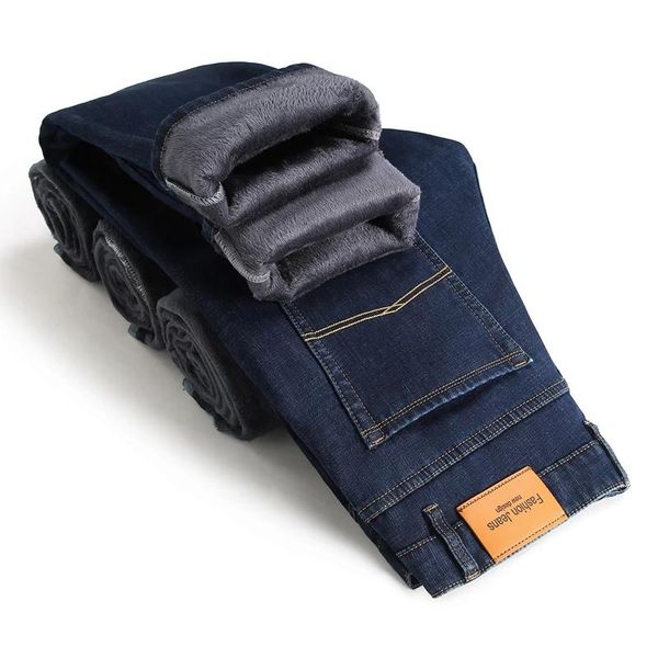 men's jeans winter fit straight classic fleece thick warm business casual high waist stretch slim brand, Blue
men's jeans winter fit straight classic fleece thick warm business casual high waist stretch slim brand, Blue