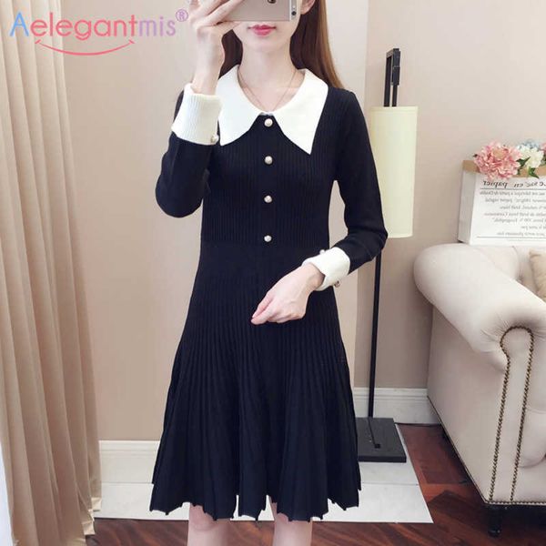 aelegantmis black pink turn down collar slim knitted dress for women autumn long sleeve pleated es ladies knit a-line 210607, Black;gray
aelegantmis black pink turn down collar slim knitted dress for women autumn long sleeve pleated es ladies knit a-line 210607, Black;gray
